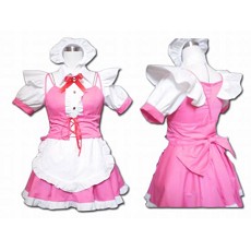 XC171-1 Duel Maid决斗女仆COS服装A款普通围裙和蝴蝶结(欧M)-粉红