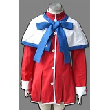 CV-078-C01-雪之少女-蓝色边女装校服（女装3件套：披肩，连衣裙，领带）