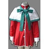 CV-078-C02-雪之少女-绿色边女装校服（女装3件套：披肩，连衣裙，领带）