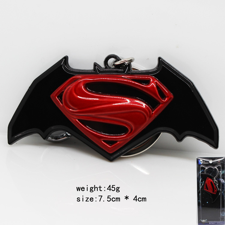 蝙蝠侠大战超人系列标志黑色挂件钥匙扣(红色)