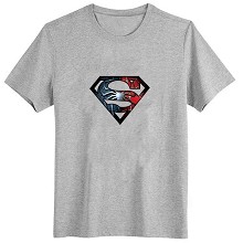 超人标志短袖圆领T恤 灰色