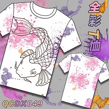 QCDX049-鲤鱼动漫全彩短袖T恤