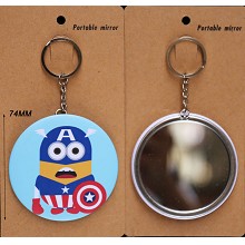 神偷奶爸小黄人COS美国队长镜子匙扣