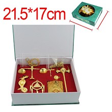 戏王升级版金色磨砂版合金钥匙扣项链套装（7款一套）BC059