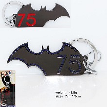 蝙蝠侠系列75标志黑银色挂件钥匙扣