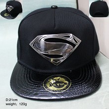 超人系列古银标志pu皮帽檐黑色棒球帽