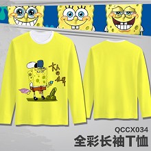 QCCX034-海绵宝宝动漫全彩长袖T恤