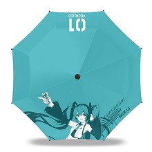初音 三折银胶伞 雨伞