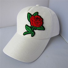 552#（单玫瑰）白 太阳帽 布的