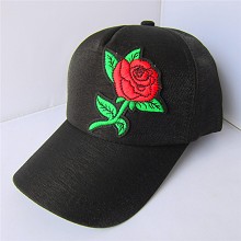 552#（单玫瑰）黑 太阳帽 布的