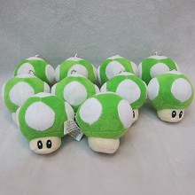 8CM超级玛丽兄弟马里奥游戏周边绿色蘑菇毛绒公仔挂件(10个一套出)