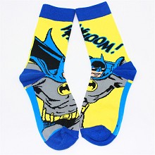 复仇者同盟卡通袜系列人物 蝙蝠侠 长筒精梳棉男袜一对