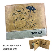 TOTORO龙猫 撞色压纹对折短款皮钱包