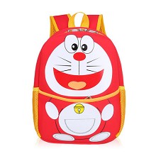 哆啦a梦机器猫幼儿园书包儿童卡通防水料双肩包 红色款
