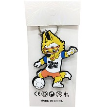 2018世界杯吉祥物 双面软胶匙扣