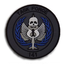 使命召唤8 TASK FORCE 141 刺绣魔术贴臂章贴章 黑灰