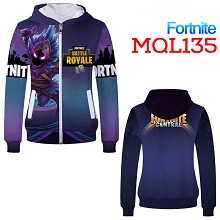 堡垒之夜 Fortnite 加绒拉链连帽卫衣拉链 MQL135