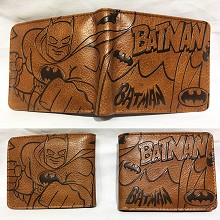 蝙蝠侠 棕色短款压纹二折钱包