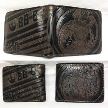 星球大战BB-8 黑色短款压纹二折钱包