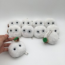 8CM龙龙猫精灵白煤炭煤球毛绒玩具公仔书包挂件(10个一套出)