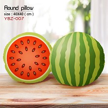 YBZ007-西瓜 水果细毛绒圆形抱枕