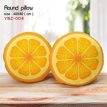 YBZ008-香橙 水果细毛绒圆形抱枕