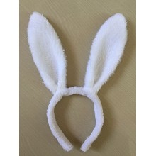 兔耳朵发箍毛绒兔耳朵儿童表演头箍 白色白耳朵