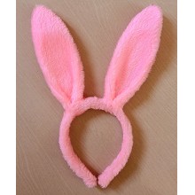 兔耳朵发箍毛绒兔耳朵儿童表演头箍 粉色粉耳朵