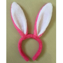 兔耳朵发箍毛绒兔耳朵儿童表演头箍 红色白耳朵