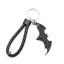 复仇者联盟2件套金属钥匙扣 蝙蝠盾牌黑+黑皮绳
