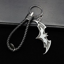 复仇者联盟2件套金属钥匙扣 蝙蝠盾牌枪黑+黑皮绳