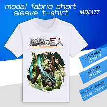 MDE477-进击的巨人动漫莫代尔短袖T恤 单面
