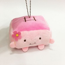 9CM日系可爱呆萌樱花豆腐卡通毛绒玩具书包挂件公仔娃娃粉色(10个一套出)
