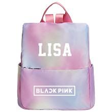 Black Pink LISA炫彩双肩背包单肩手提包两用学生女包