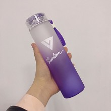 seventeen玻璃杯专辑演唱会周边同款水杯 紫色