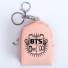 BTS防弹少年团 学生零钱包 可爱首饰包书包挂件 粉色