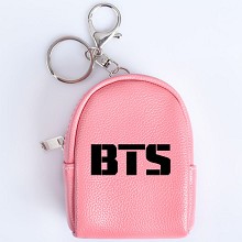 BTS防弹少年团 学生零钱包 可爱首饰包书包挂件 深粉色