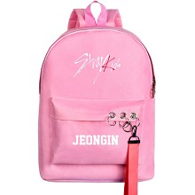 stray kids JEONGIN 韩版休闲双肩包背包书包 粉色