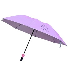 BTS防弹少年团瓶雨伞 糖果色折叠雨伞太阳伞 粉兔